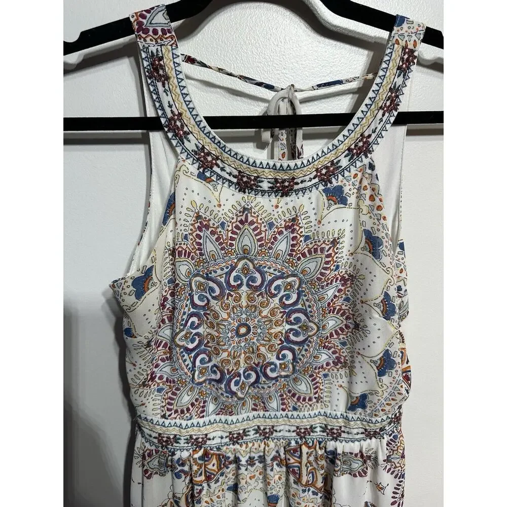 Heart Soul Dress M Boho Hippie Stretch Knit Artsy Halter Maxi Festival Sundress - Picture 3 of 8